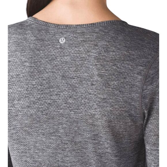 LULULEMON ATHLETICA Breeze By Long Sleeve II In Heathered Black  Size 6 - Picture 2 of 5